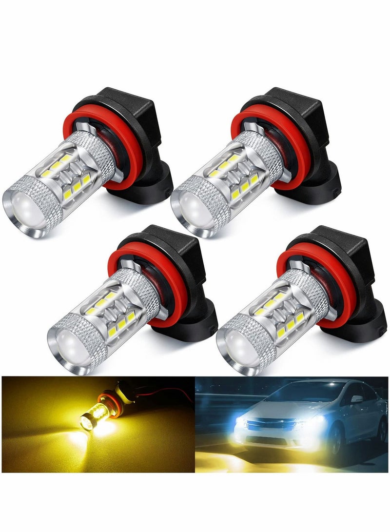 MUNTAQI H11 H8 LED Fog Light Bulbs, Golden Yellow H16 Bright DRL Lamps, Fog Light High Power 3030 SMD - Image 1