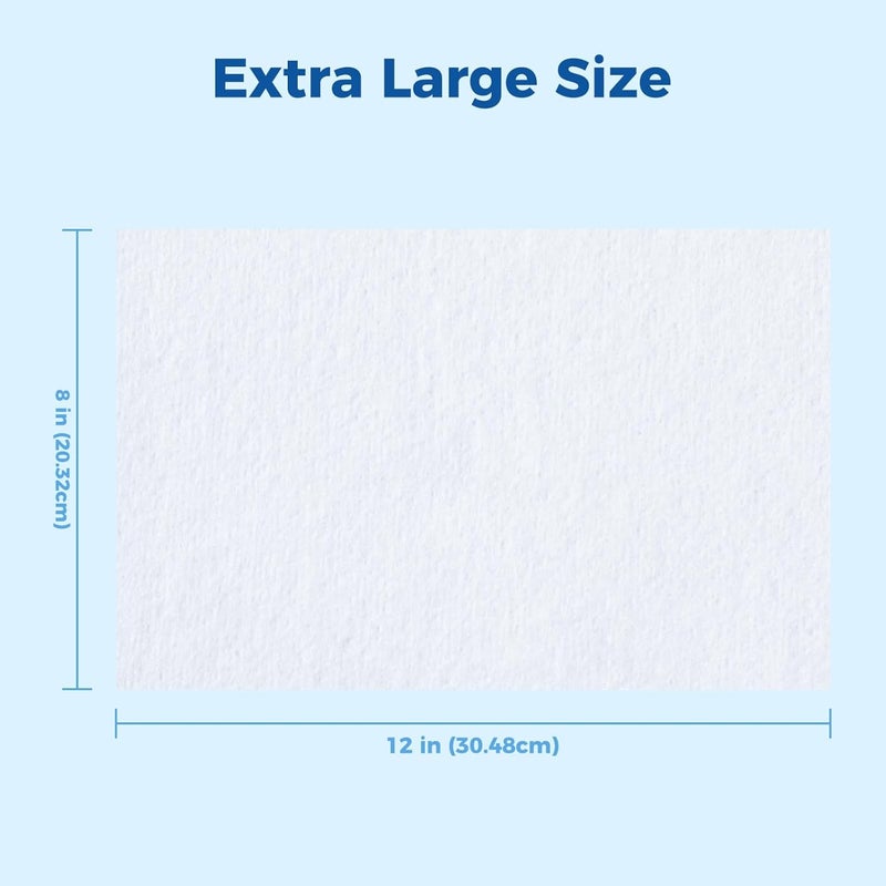 HygiCare مناديل استحمام للبالغين 250 قطعة برائحة منعشة 12"x8" بغطاء قابل للفتح، قوية ولكن ناعمة، مثالية لتنظيف سلس البول، العيادات، دور الرعاية، المستشفيات، التخييم، السفر، الصالة الرياضية - Image 2