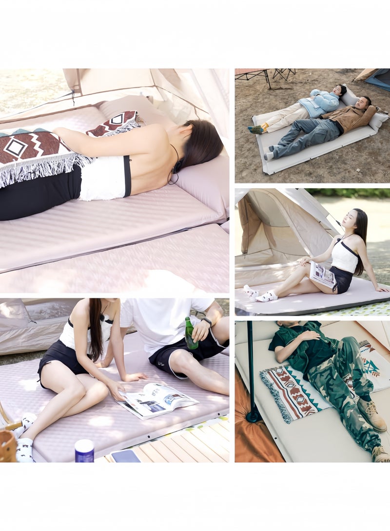 GGEROU Sleeping Pad for Camping Built-in Pump Self Inflation Air Mattress with Pillow for 2 Person 75.6’’*52’’ Full-Size 1.5 Inch Thickness with Carry Bag for Outdoor Backpacking Camping Hiking Travel  - Image 3