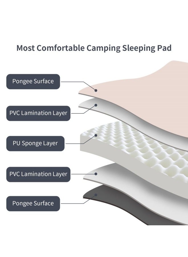 GGEROU Sleeping Pad for Camping Built-in Pump Self Inflation Air Mattress with Pillow for 2 Person 75.6’’*52’’ Full-Size 1.5 Inch Thickness with Carry Bag for Outdoor Backpacking Camping Hiking Travel  - Image 4