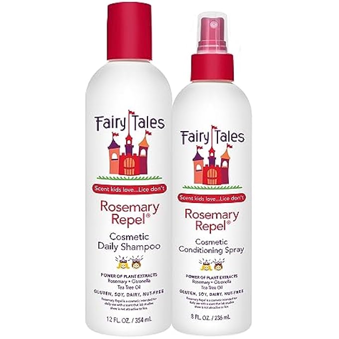 Fairy Tales ROSEMARY REPEL DAILY KID SHAMPOO (12 FL OZ) & CONDITIONING SPRAY (8 FL OZ) DUO FOR LICE PREVENTION - Image 1