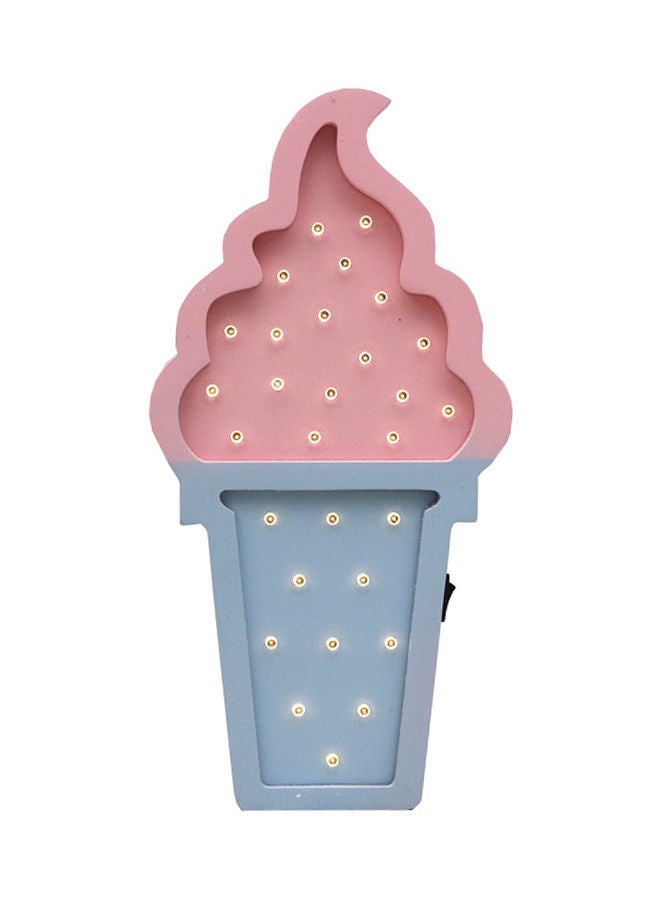 NIBEMINENT Night Light Wooden Lamp For Kid’s Bedroom Pink/Blue 15 x 29centimeter - Image 1