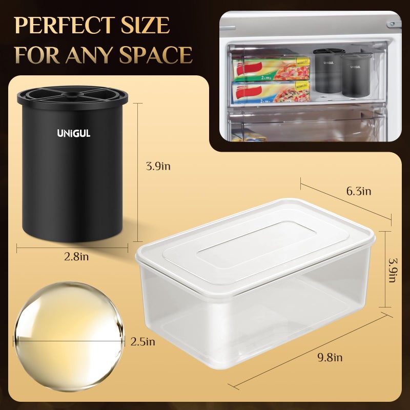 Unigul Clear Ice Cube Maker, 2.5" Stainless Steel Crystal Clear Ice Ball Maker, Non-BPA Silicone Ice Cube Molds for Whiskey Easy Release Ice Maker, Bourbon Gifts for Men (Black, 4 PACK) - Image 3