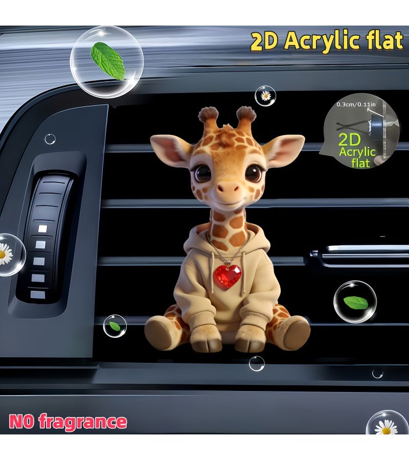 Giraffe Car Air Vent Clip Decoration 1pc Unscented Acrylic Ornament Interior Accessory - Image 5