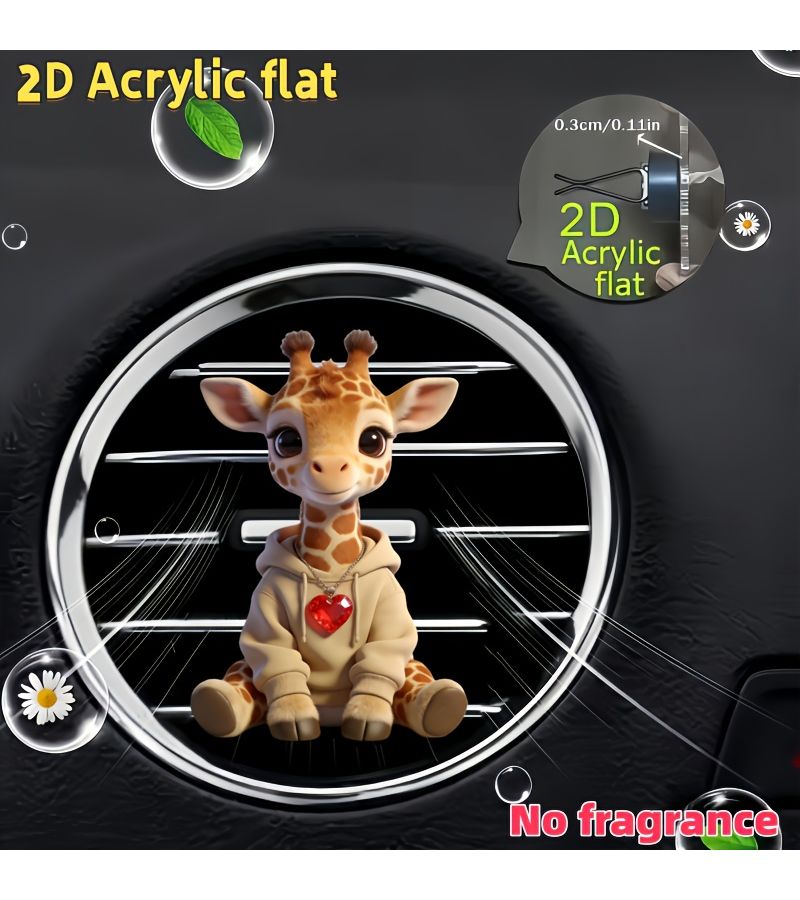 Giraffe Car Air Vent Clip Decoration 1pc Unscented Acrylic Ornament Interior Accessory - Image 1
