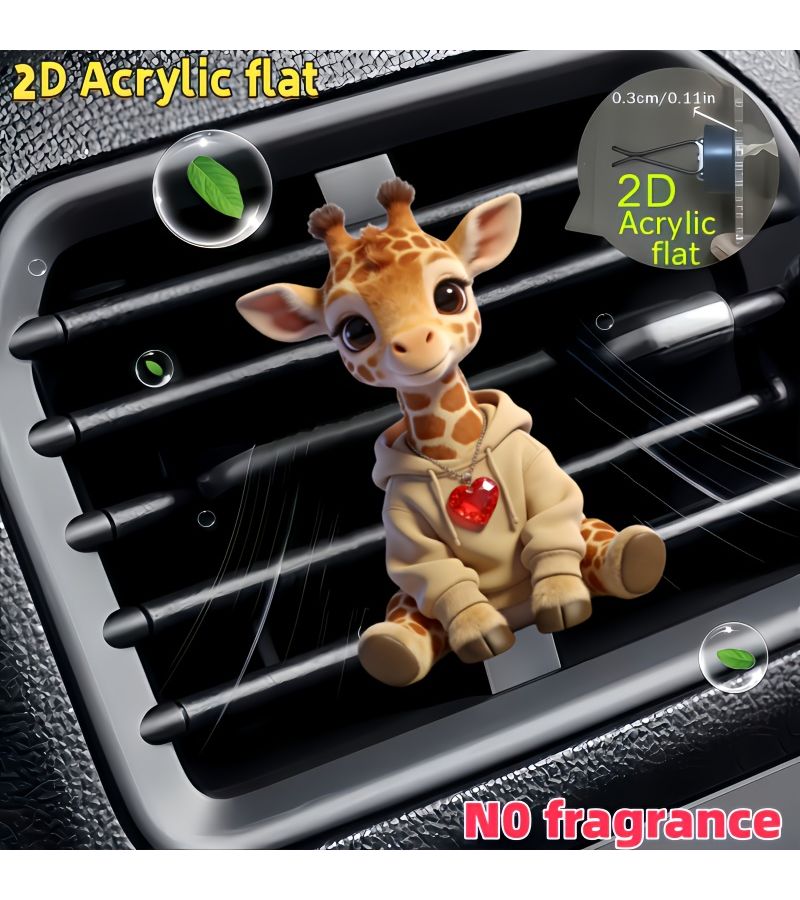 Giraffe Car Air Vent Clip Decoration 1pc Unscented Acrylic Ornament Interior Accessory - Image 4