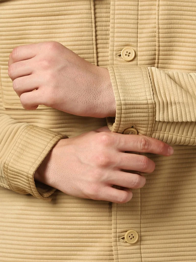 NOBERO  Quilted Jacket for Men in Parchment  | Best Price UAE
