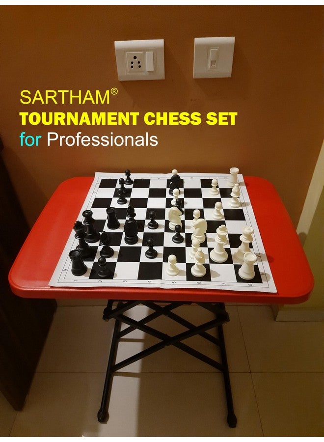 SARTHAM Chess Tournament Set | 17'' X 17'' (Inches) - for Professional Chess Players - Black and White, Adult - Image 4