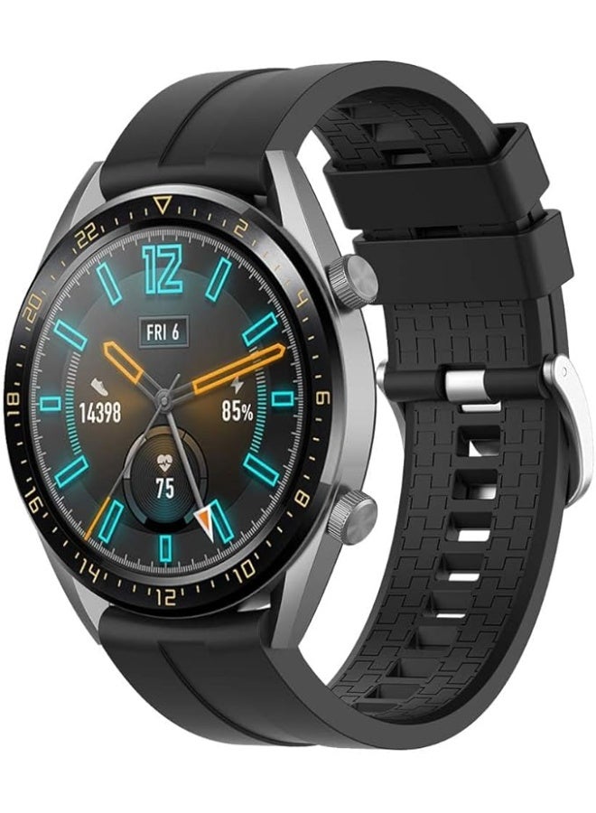 22mm Strap Band Silicone 22MM For Samsung galaxy watch 3 45mm /watch 46mm/Gear S3/Huawei watch GT2E/GT (42mm,46mm)/GT2 Pro/GT2 46MM/honor Magic Watch2 46mm/Amazfit GTR 47mm/GTR 2/2e (Black)