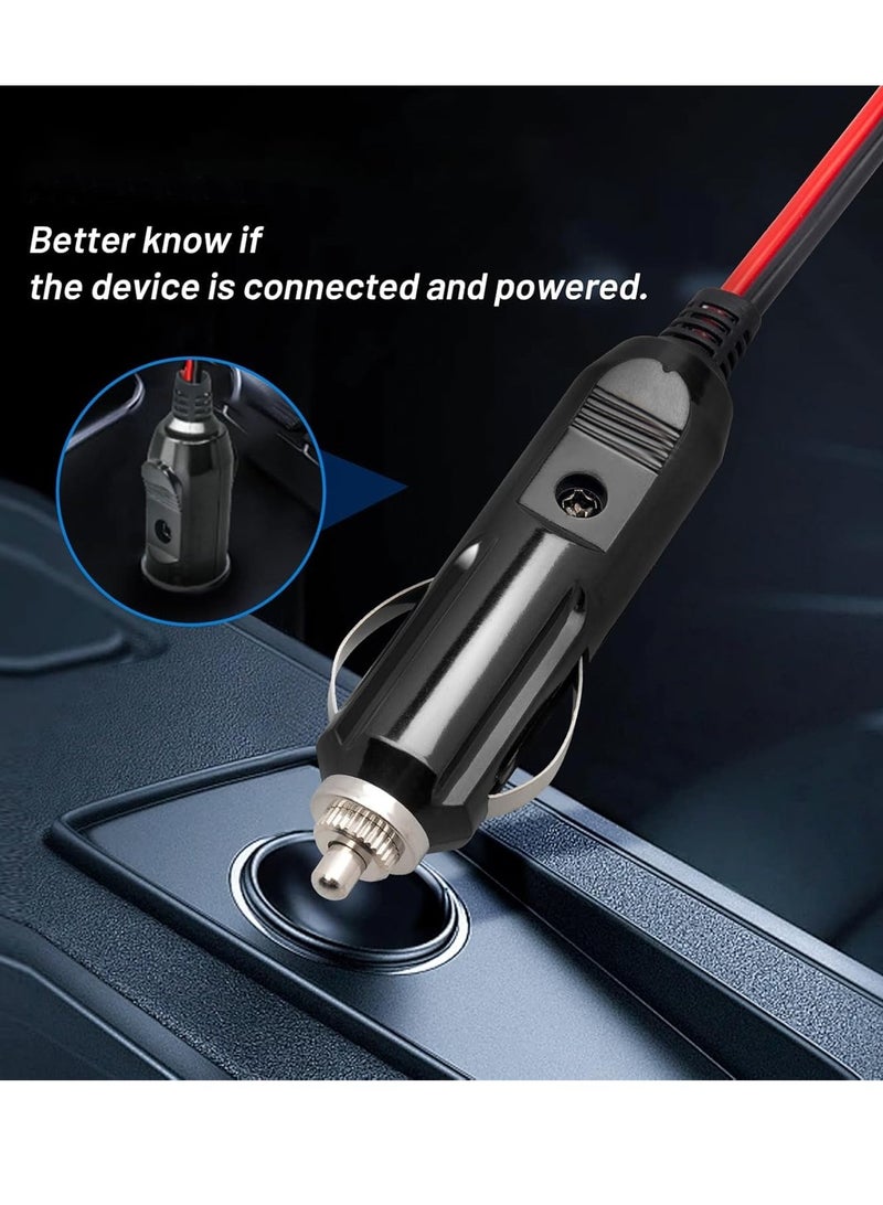 12V Car Lighter Power Cable with Built-in 15A Fuse, Pure Copper Wire Battery Connector Cord for Car, Motorcycle, Boat, Air Pump & Power Inverter - Image 2
