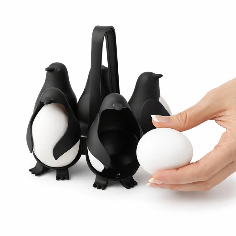 Penguin Egg Holder Rack for Refrigerator & Kitchen, Cute Egg Organizer for Up to 6 Eggs, Durable Food-Safe Egg Storage Stand, Boil-Safe Egg Holder for Easy Cooking & Stylish Kitchen Decor - Image 1