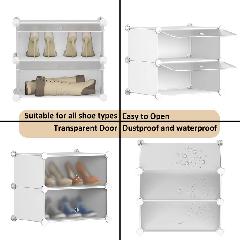HOMIDEC Shoe Storage, 10-Tier Shoe Rack Organizer for Closet 20 Pair Narrow Shoes Shelf Cabinet for Entryway, Bedroom and Hallway - Image 4