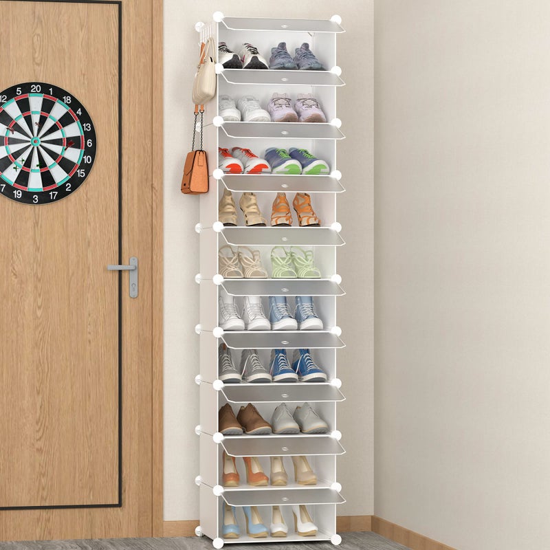 HOMIDEC Shoe Storage, 10-Tier Shoe Rack Organizer for Closet 20 Pair Narrow Shoes Shelf Cabinet for Entryway, Bedroom and Hallway - Image 1
