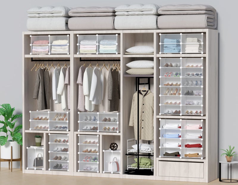 HOMIDEC Shoe Storage, 10-Tier Shoe Rack Organizer for Closet 20 Pair Narrow Shoes Shelf Cabinet for Entryway, Bedroom and Hallway - Image 3