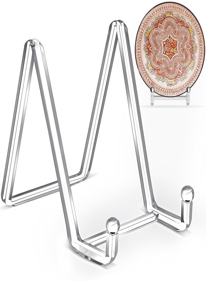 GlikCeil 2 Pack 3 Inches Plate Stands for Display Clear Acrylic Square Holder Stand Picture Frame Holder Easel for Book, Decorative Plate, Plaque, Photo, Platter - Image 1