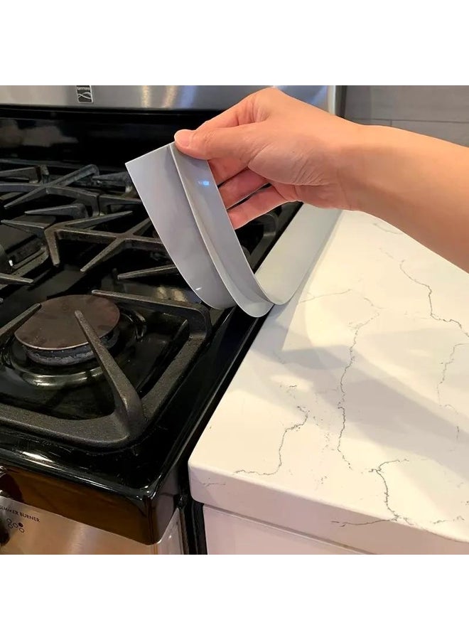 1/2pcs Kitchen Silicone Stove Counter Gap Cover Kitchen Range Gap Cover Filler Heat Resistant Mat Seals Spills Between Counter Stovetop 