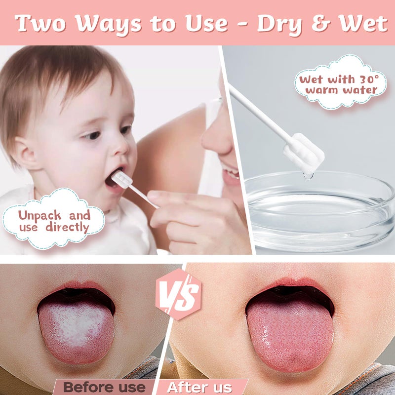 Lonlown 60PCS Baby Tongue Cleaner & 1PCS Finger Toothbrush Infant Mouth Cleaner Newborn Gum Cleaner Disposable Infant Oral Clean Stick Dental Care for Baby Toddler - Image 4