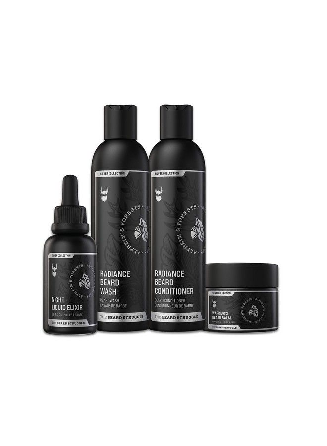 The Beard Struggle Essential Kit Grooming Care Package For Men Balm Oil Wash Conditioner Silver Collection Alfheim Forests - Image 2