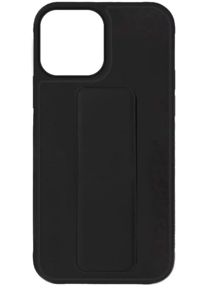 Raxoom Case for iPhone 15 Pro Max Cover Black Magnetic Car Mount Kickstand & Holder, Premium Silicone Vertical & Horizontal Hand Strap and Grip with Multi Stand (Black) - Image 3