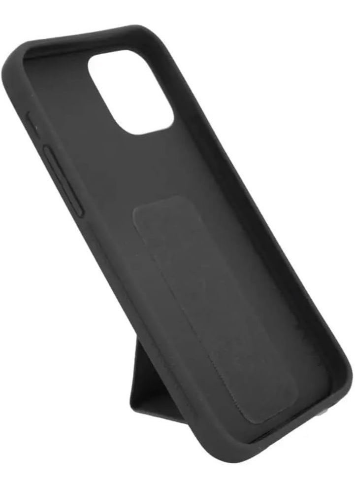 Raxoom Case for iPhone 15 Pro Max Cover Black Magnetic Car Mount Kickstand & Holder, Premium Silicone Vertical & Horizontal Hand Strap and Grip with Multi Stand (Black) - Image 4