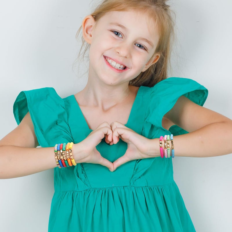 Asivsa 36 Pcs Preppy Friendship Bracelets for Teen Girls Heishi Cute Clay Beads Bracelets Bulk Colorful Heart Star Crown Friendship Surfer Bracelets Things Jewelry Gifts for Girls - Image 4