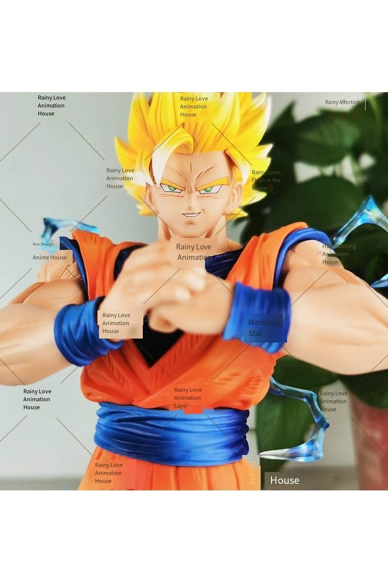 general Dragon Ball, Majin Factory Super Saiyan 2 Goku Statue - Ultra-Detailed Anime Collectible with Electric Ki Effects, Ideal for Display 30cm - Image 2