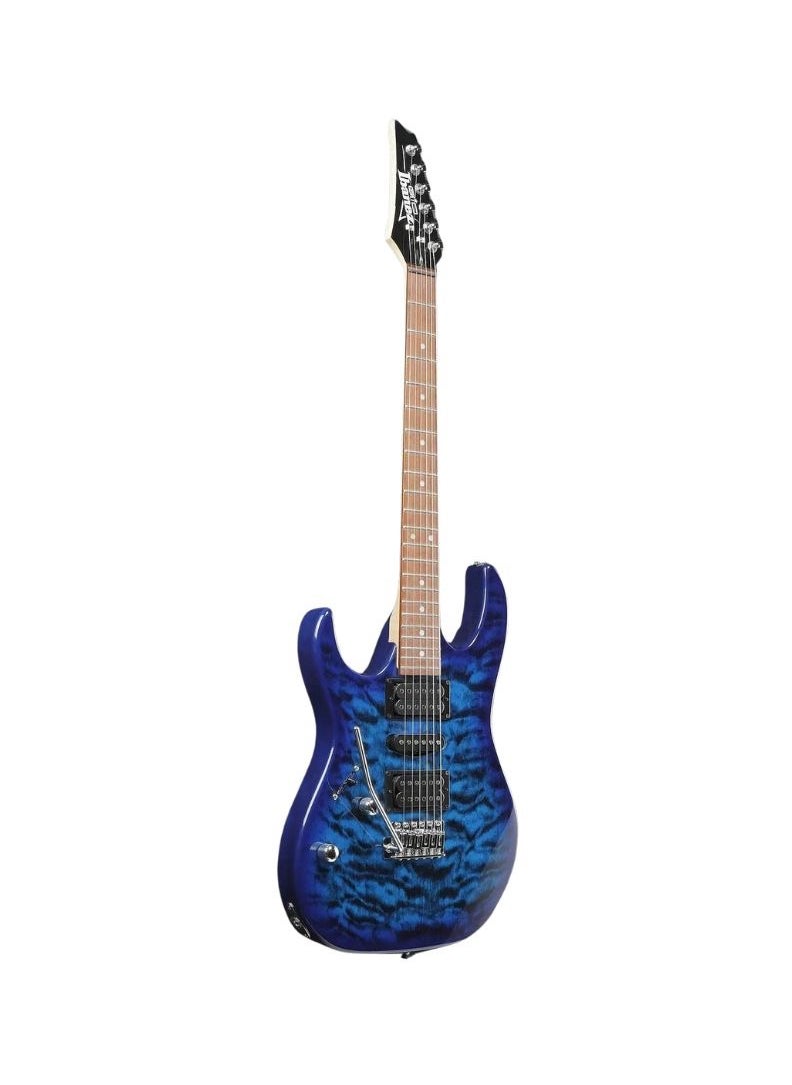 Ibanez Ibanez GRX70QAL 6 String Solid Body Electric Lefty Guitar – Transparent Blue Burst  - Image 3