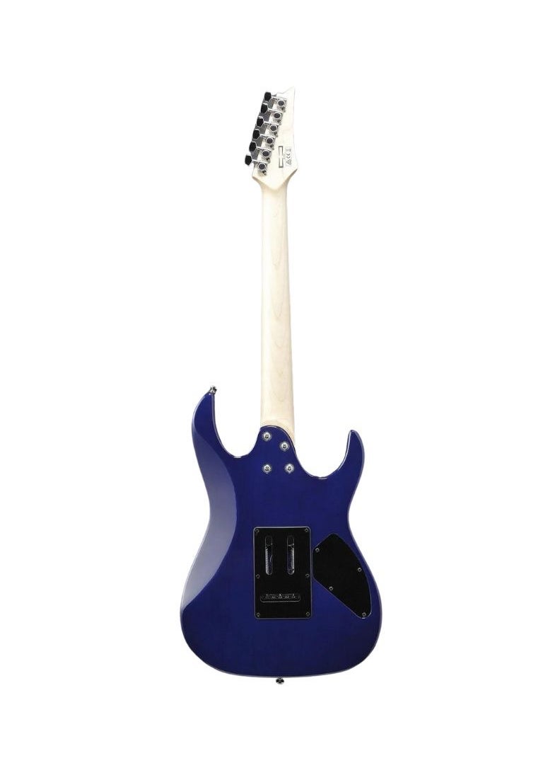 Ibanez Ibanez GRX70QAL 6 String Solid Body Electric Lefty Guitar – Transparent Blue Burst  - Image 4