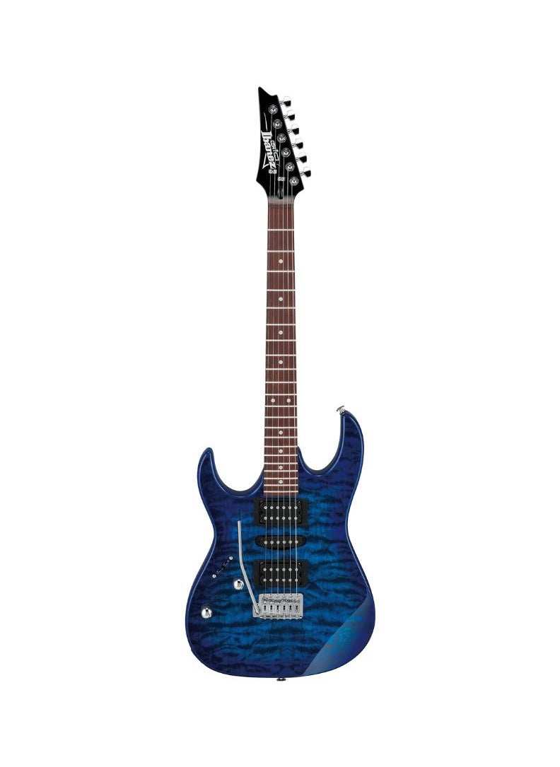 Ibanez Ibanez GRX70QAL 6 String Solid Body Electric Lefty Guitar – Transparent Blue Burst  - Image 1