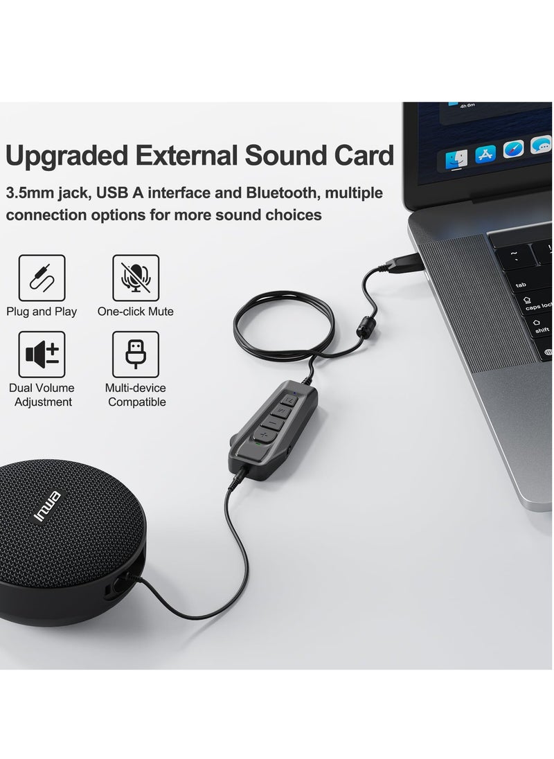 Excefore - Aux to USB External Sound Card, Simultaneous Phone Discord Chat & Gaming Sound in Wired Headphone, USB to 3.5mm Jack Audio Adapter, with 7.1 Surround Stereo Sound, for PC/PS4-4/Nintendo Switch - Image 1