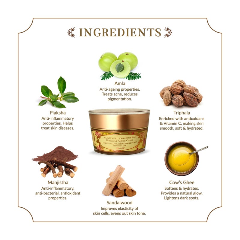 Ohria Ayurveda Turmeric  Saffron Face Cream  AntiPigmentation  Sun Protection Cream - Image 5