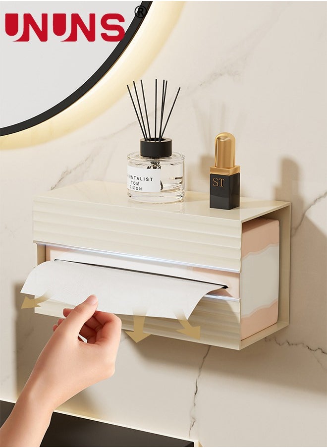 UNUNS - Toilet Paper Holder,Wall Mounted Tissue Box,Tissue Dispenser Dryer Sheet Holder,Acrylic Transparent Tissue Upside Down Box,Paper Towel Box,Hanging Tissue Box For Bedroom Kitchen Office Storage - Image 1