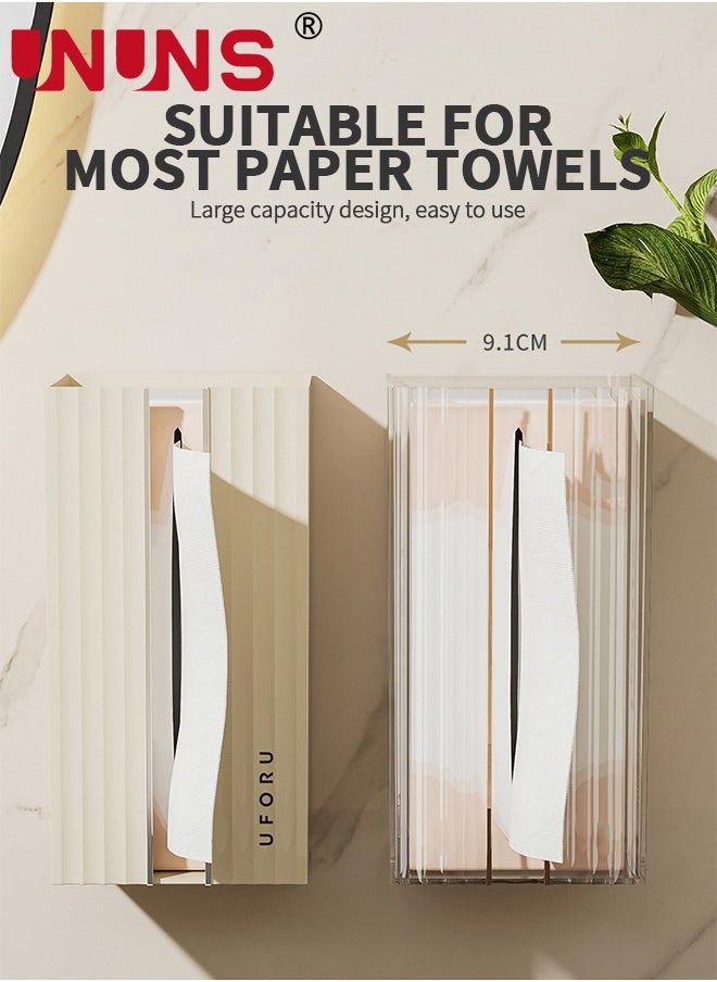 UNUNS - Toilet Paper Holder,Wall Mounted Tissue Box,Tissue Dispenser Dryer Sheet Holder,Acrylic Transparent Tissue Upside Down Box,Paper Towel Box,Hanging Tissue Box For Bedroom Kitchen Office Storage - Image 1