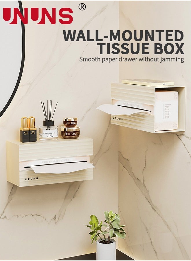 UNUNS - Toilet Paper Holder,Wall Mounted Tissue Box,Tissue Dispenser Dryer Sheet Holder,Acrylic Transparent Tissue Upside Down Box,Paper Towel Box,Hanging Tissue Box For Bedroom Kitchen Office Storage - Image 1
