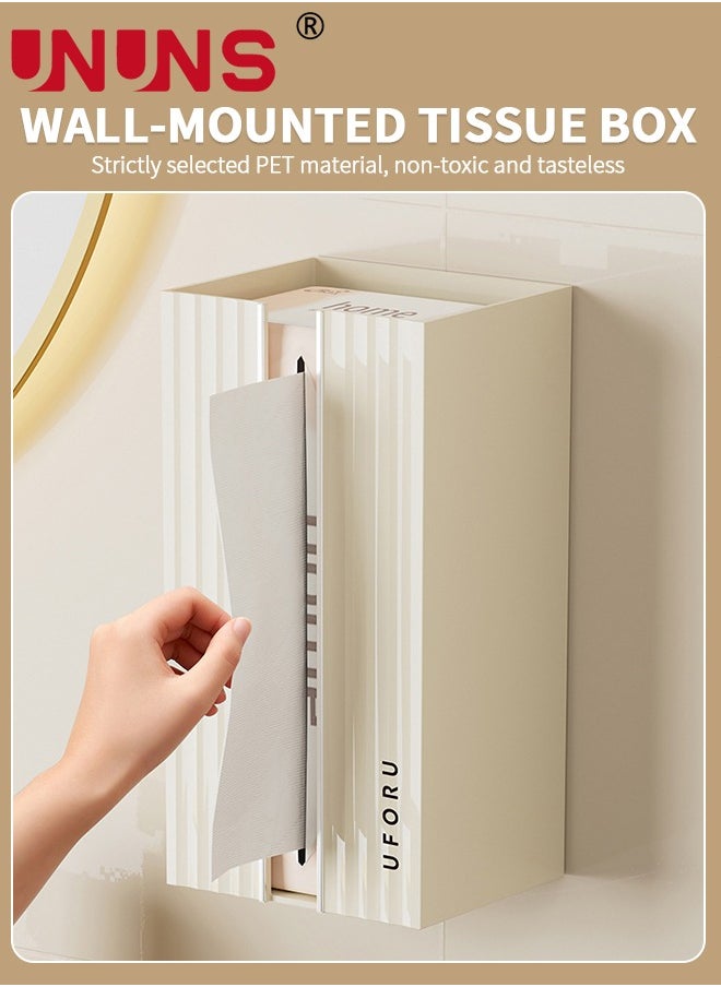 UNUNS - Toilet Paper Holder,Wall Mounted Tissue Box,Tissue Dispenser Dryer Sheet Holder,Acrylic Transparent Tissue Upside Down Box,Paper Towel Box,Hanging Tissue Box For Bedroom Kitchen Office Storage - Image 1
