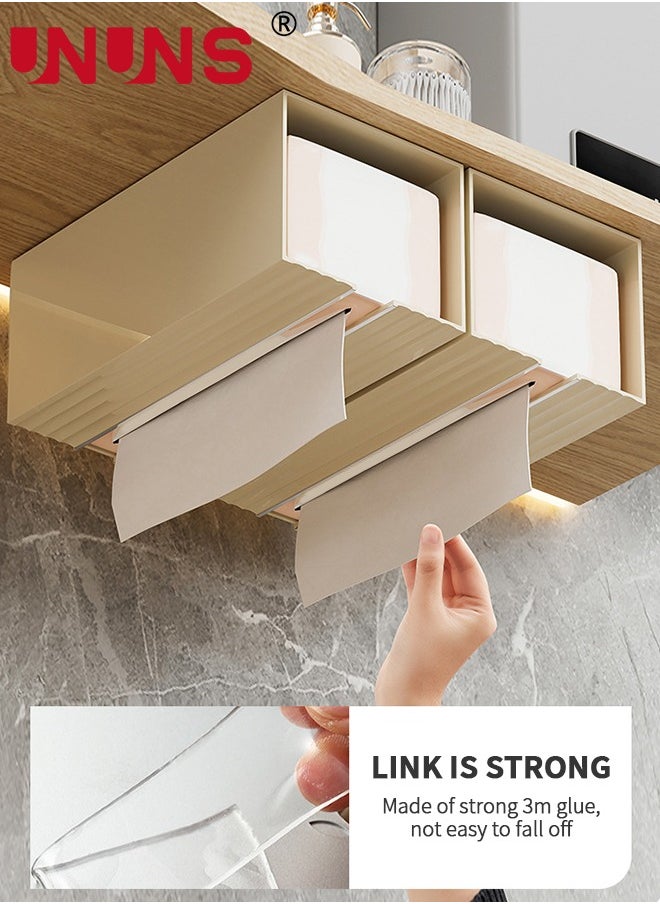UNUNS - Toilet Paper Holder,Wall Mounted Tissue Box,Tissue Dispenser Dryer Sheet Holder,Acrylic Transparent Tissue Upside Down Box,Paper Towel Box,Hanging Tissue Box For Bedroom Kitchen Office Storage - Image 1