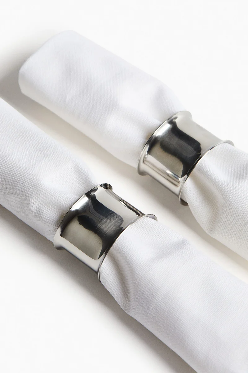 اتش اند ام 2-pack stainless steel napkin rings