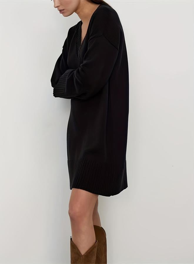 Take Two Plus Size Longline V Neck Sweater - Image 4