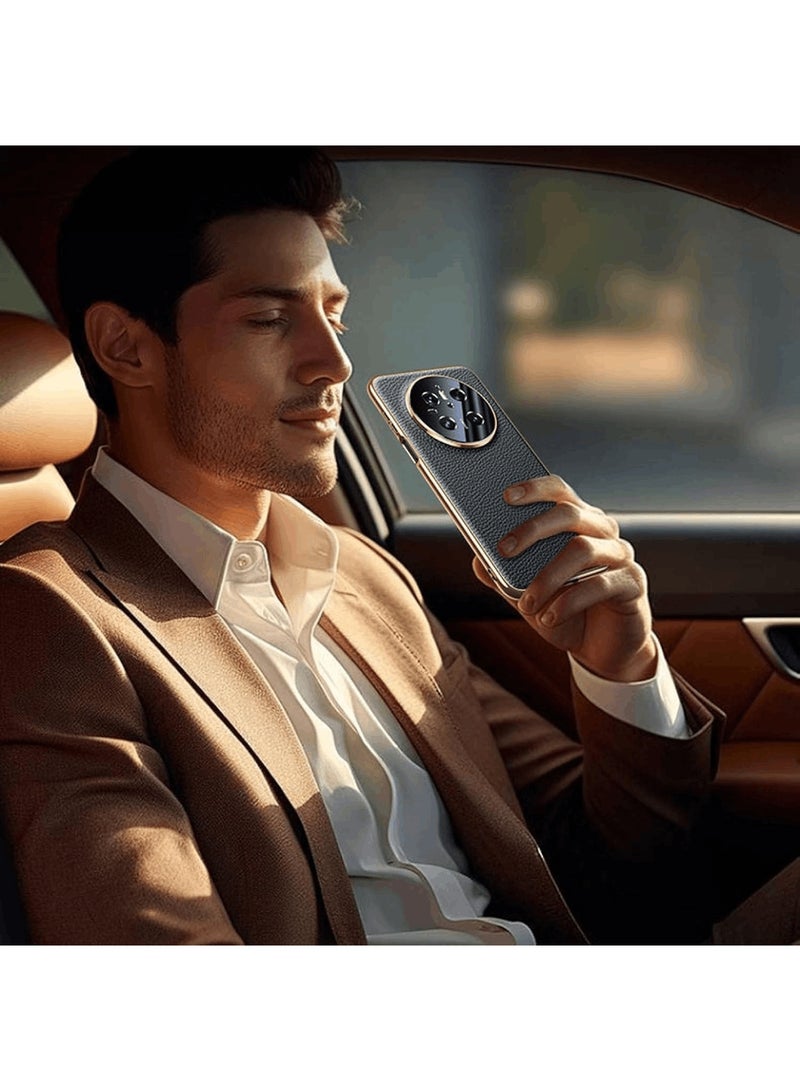 اووكاي جراب لهاتف Honor Magic 7 Pro، مصنوع من ألياف الكربون وجلد أصلي رفيع ومرن ومطلي بمادة TPU مع حماية للكاميرا وغطاء واقٍ مطلي بالكهرباء لهاتف Honor Magic 7 Pro (أسود أنيق) - Image 5