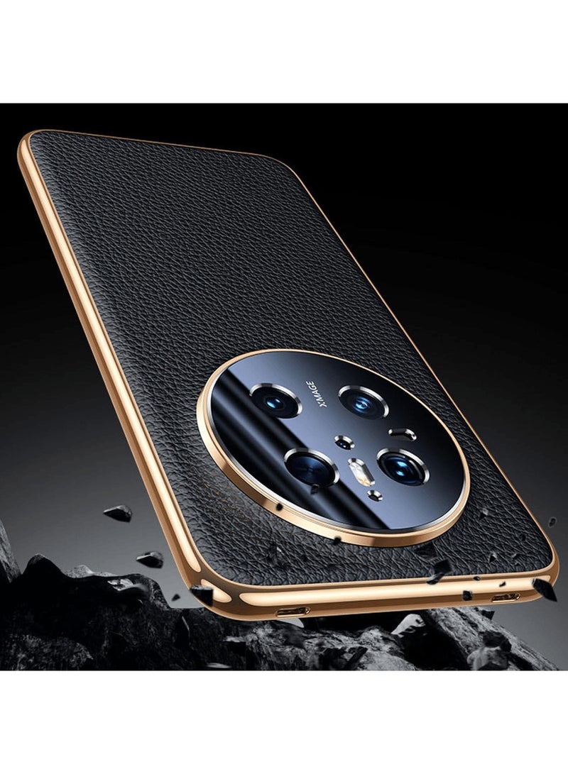 اووكاي جراب لهاتف Honor Magic 7 Pro، مصنوع من ألياف الكربون وجلد أصلي رفيع ومرن ومطلي بمادة TPU مع حماية للكاميرا وغطاء واقٍ مطلي بالكهرباء لهاتف Honor Magic 7 Pro (أسود أنيق) - Image 4