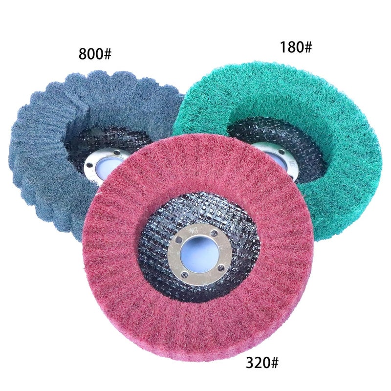 FPPO 9Pcs 4" x 5/8" Nylon Fiber Flap Disc Polishing Grinding Wheel,Scouring pad Buffing Wheel for Angle Grinder Polishing,Flap Discs for Power-Operated Grinders - Image 5