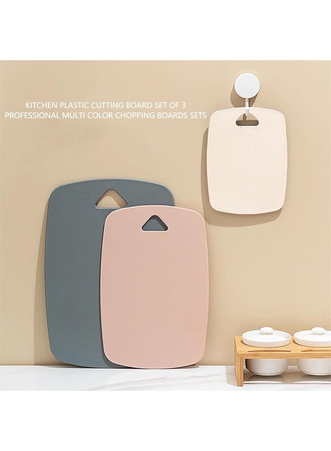 DUNISO Cutting Board for Kitchen Set of 3, PP Chopping Board,Durable, Non Slip, BPA Free，with Easy Grip Handle,For Meat, Vegetables, Fruits - Image 2