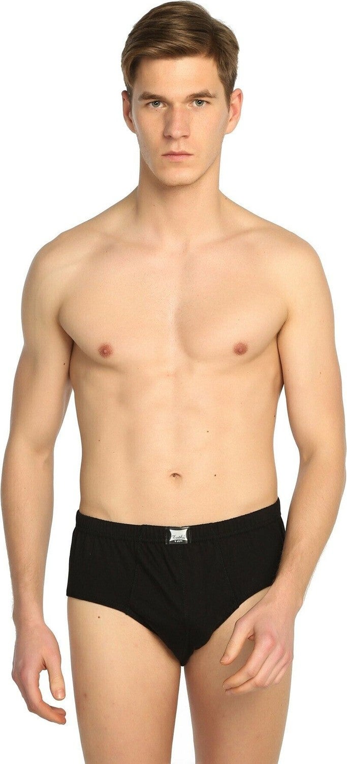Tutku 12 Pieces Black Color Combed Cotton Panties 