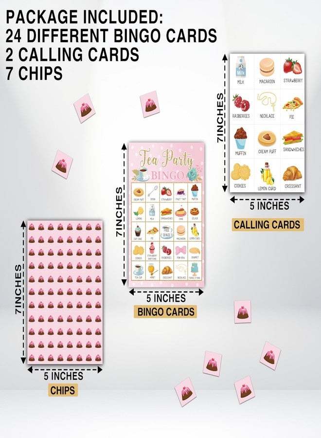 Tedea Tea Party Bridal Shower Games, Tea Party Bingo Game, Tea Party Decorations, Tea Party Favors, 24 Players Bingo Games for Bridal Shower, Bachelorette Party, Wedding Engagement Party (A06) - Image 2