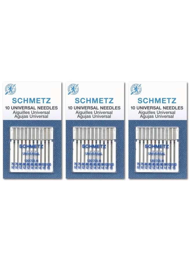 Schmetz Universal Sewing Machine Needles Three 10-Pack Assortment 30 Needles 70 10 80 12 90 14 100 16  - Image 1