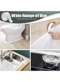HY Sealing Tape Toilet Sealing Tape Waterproof Mold Moisture Proof High Adhesion Kitchen Bathroom Sealing Tape Dampproof Sealing Sticker for Kitchen Sink Bathroom 3.2m to 3.8cm White  - Image 4
