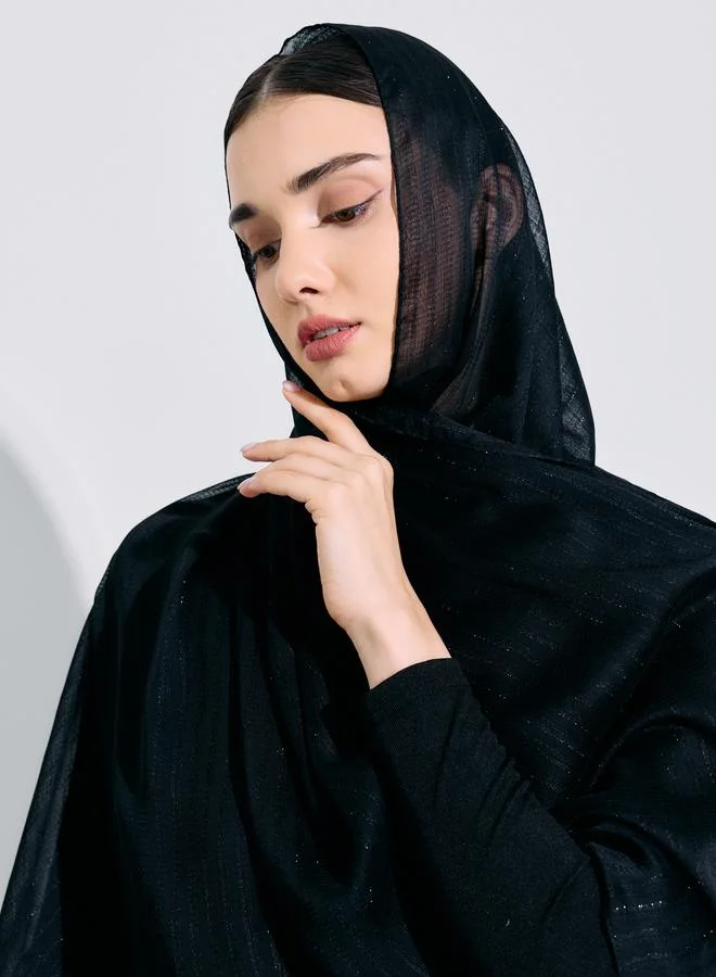 Amirah Black Textured Hijab 70x180 cm