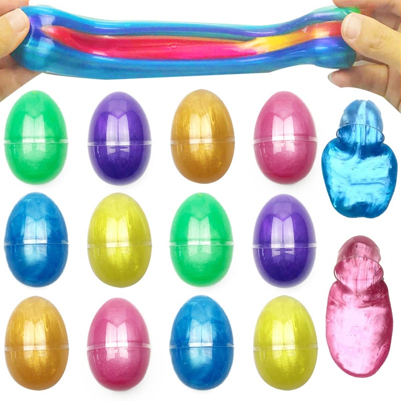 Jofan 12 Pack Slime Eggs Toys Easter Eggs for Kids Girls Boys Easter Basket Stuffers Gifts Party Favors - Image 1