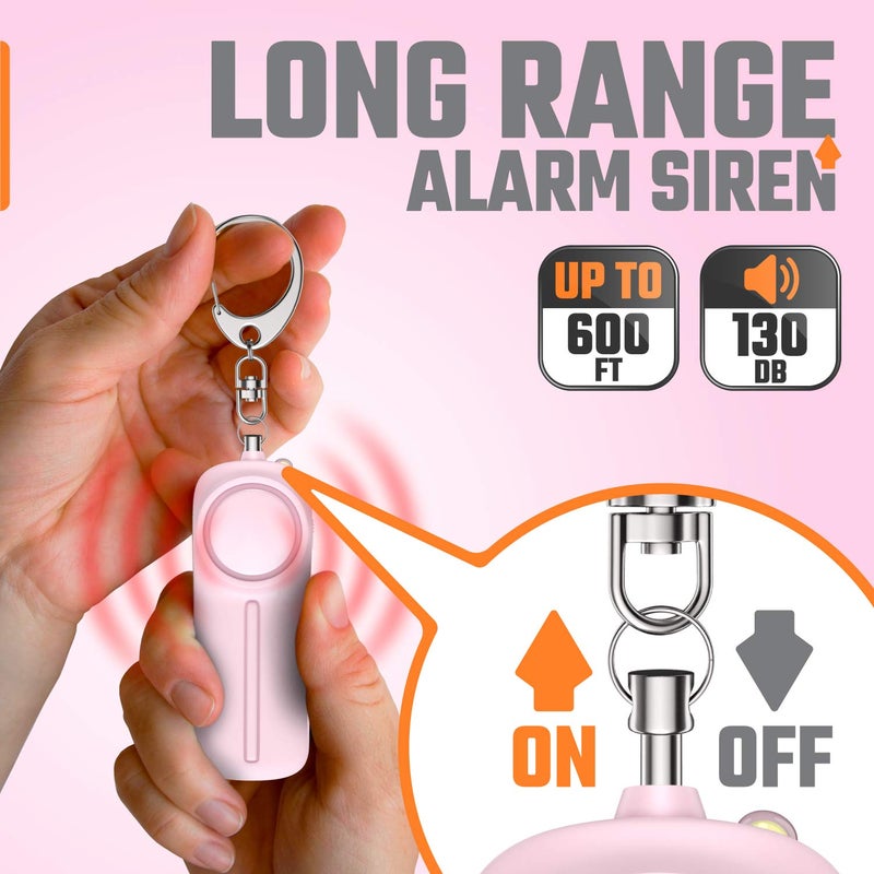 WETEN Alarm Keychain for Women Self Defense – 130 dB Loud Siren Whistle - Personal Safety Protection Device with LED Light – Safesound Emergency Security Alert Key Chain to Carry by WETEN (Pink) - Image 2
