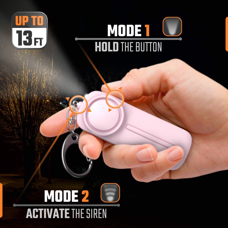WETEN Alarm Keychain for Women Self Defense – 130 dB Loud Siren Whistle - Personal Safety Protection Device with LED Light – Safesound Emergency Security Alert Key Chain to Carry by WETEN (Pink) - Image 5